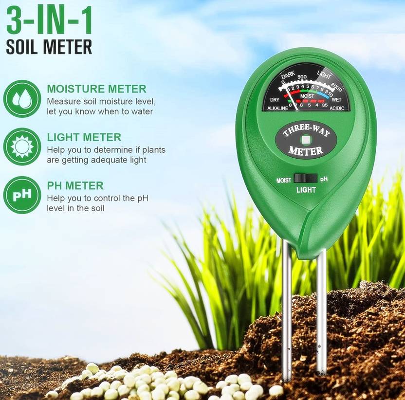 BALRAMA (No Battery Needed) 3 in 1 Plant Soil Moisture Meter + Ph