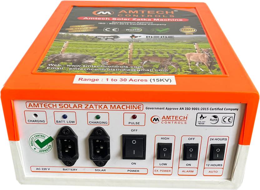 Amtech Controls Zatka Machine Fence Energizer for Agriculture MPPT Solar Charge Controller