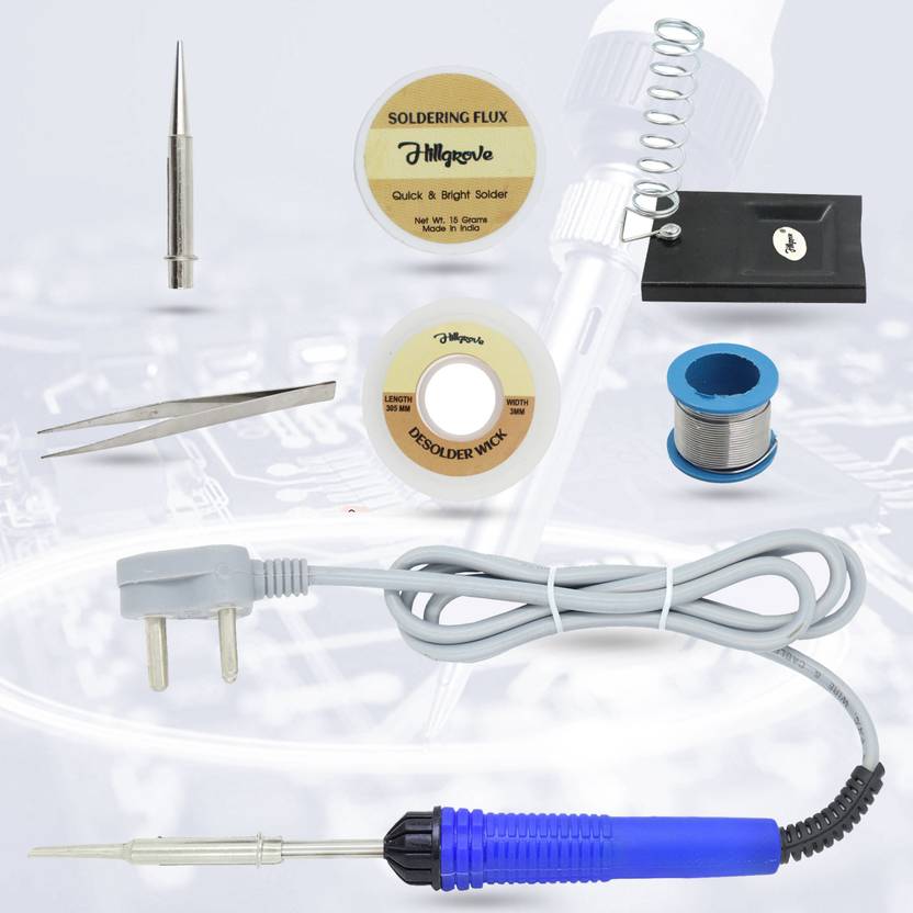 Hillgrove 7in1 Basic 25W Soldering Iron Kit with 5 Meter Soldering Wire