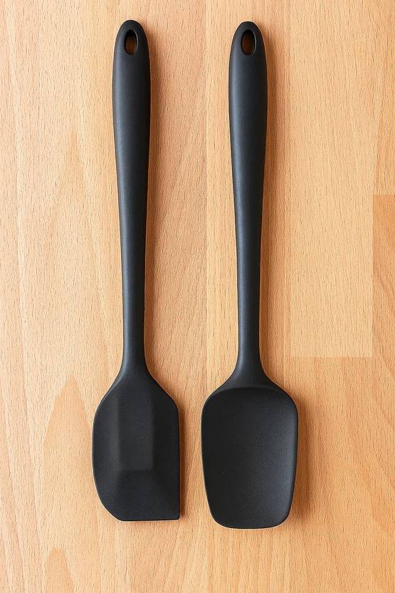 Baskety Silicone Non-Stick Heat Resistant Kitchen Utensil| Spatula Spoon Big 27cm+Spatula Big 27cm|Pac...