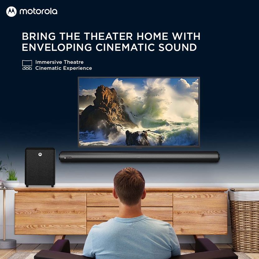 Motorola AmphisoundX 200W 2.1 Channel Bluetooth Soundbar (Black) - Image 8