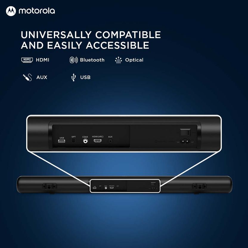 Motorola AmphisoundX 200W 2.1 Channel Bluetooth Soundbar (Black) - Image 6