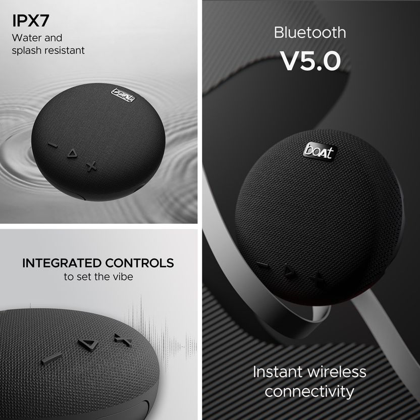 boAt Stone 190 5W Bluetooth Speaker, Bossy Black - Image 5
