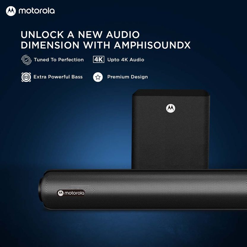 Motorola AmphisoundX 200W 2.1 Channel Bluetooth Soundbar (Black) - Image 9