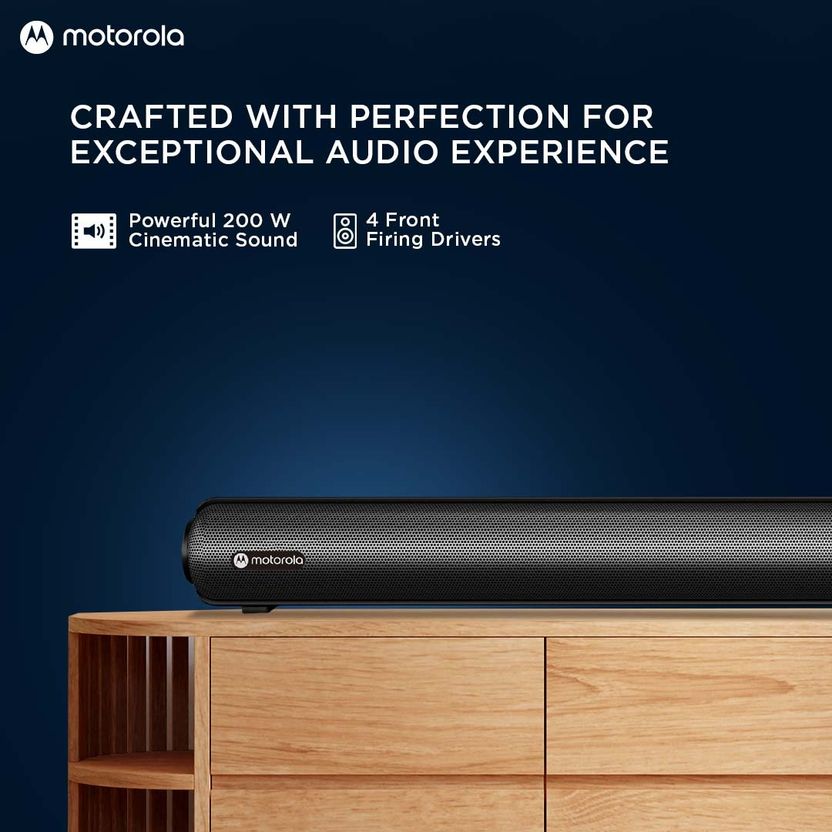 Motorola AmphisoundX 200W 2.1 Channel Bluetooth Soundbar (Black) - Image 2