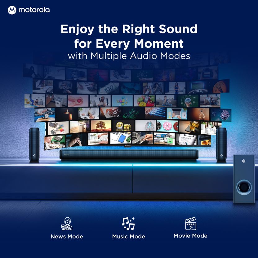 Motorola AmphisoundX Vibe 330W Bluetooth Soundbar Black - Image 5