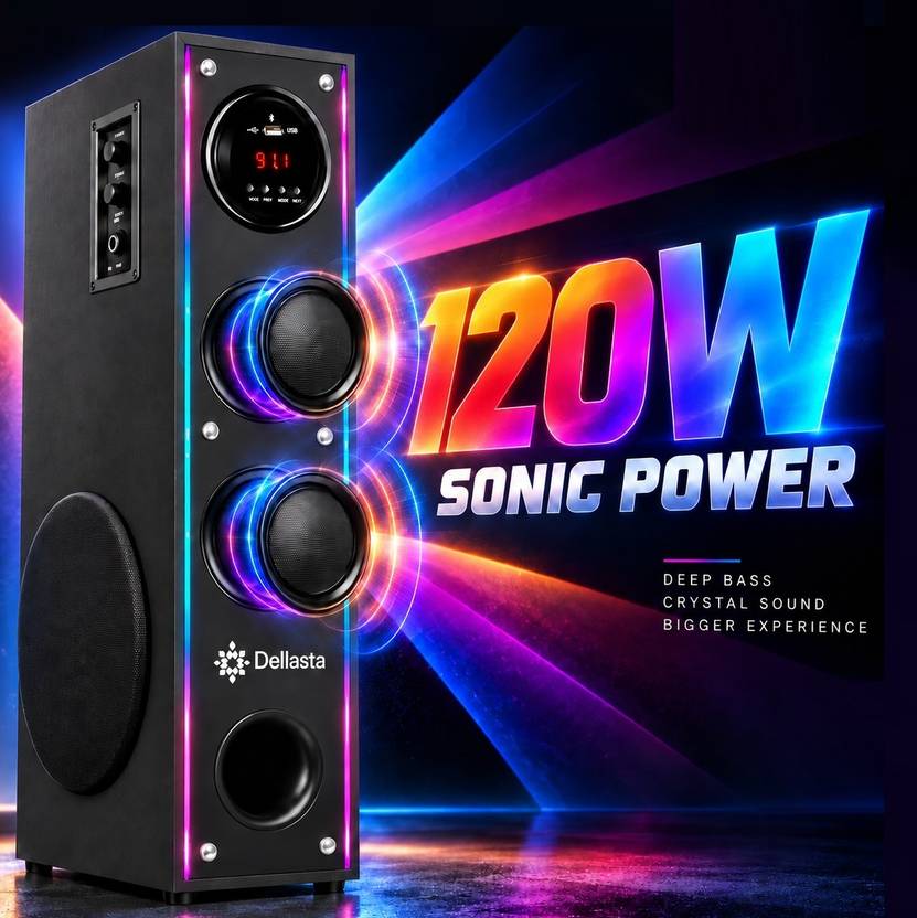 dellasta B-11 DJ Bass Tower Speaker Bluetooth Speaker 120 W Bluetooth Party Speaker