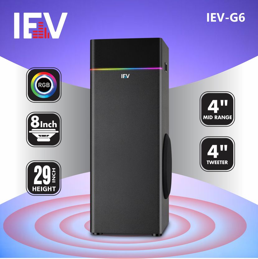 IEV G-6 100W Bluetooth Tower Speaker Black - Image 2