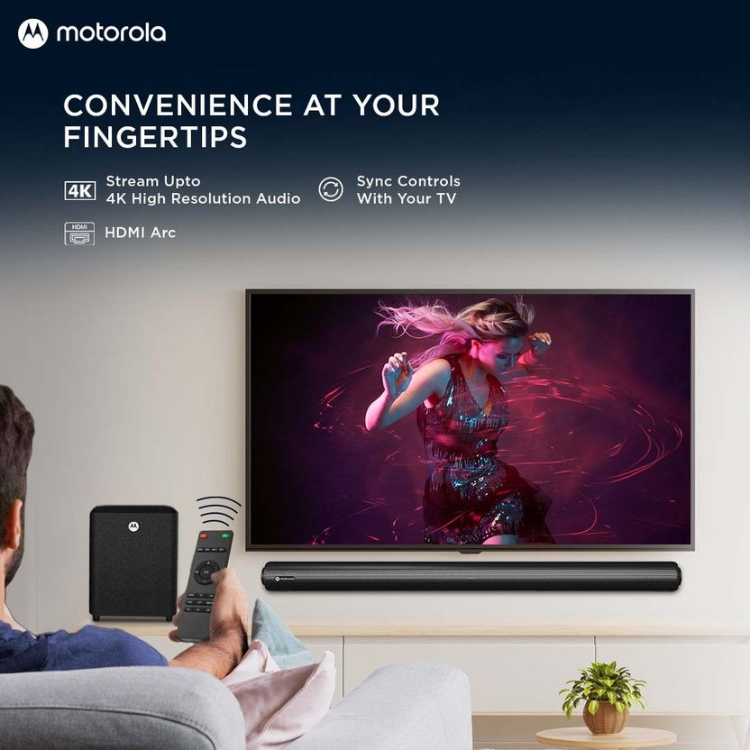 Motorola AmphisoundX 200W 2.1 Channel Bluetooth Soundbar (Black) - Image 7