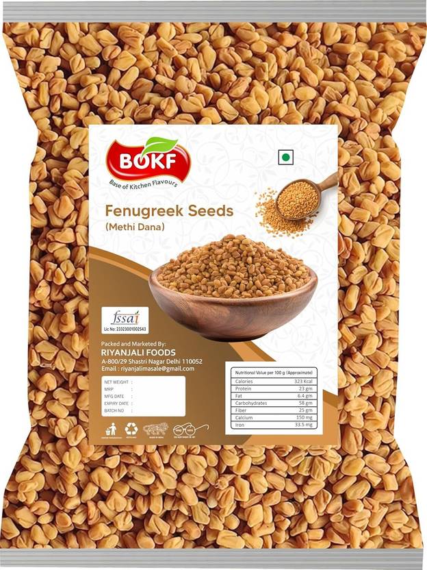 BOKF Premium Quality Fenugreek Seeds , Methi Dana Pack of
