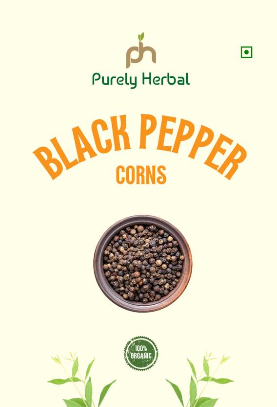 Purely Herbal 100 Organic Black Pepper Whole (Kali Mirch Sabut) Wayanad Specialty Peppercorns