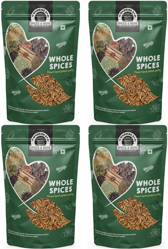 WONDERLAND Foods Roasted Cumin Seeds (Bhuna Jeera) 1Kg (250g X 4) Pouch Zeera Price in India