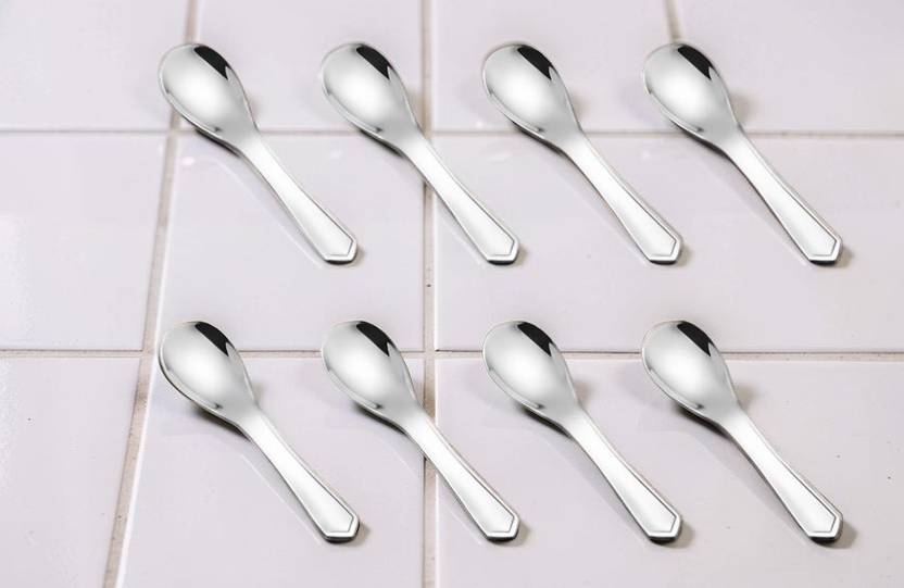 AVISTRA Big Size Masala Spoon Stainless Steel Sugar Spoon Set (Pack of 8) Stainless Steel Sugar Spoon Set