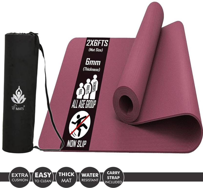 YFMATS 6MM Premium Eva with Tpe blend Anti slip Tearless Yoga mat with