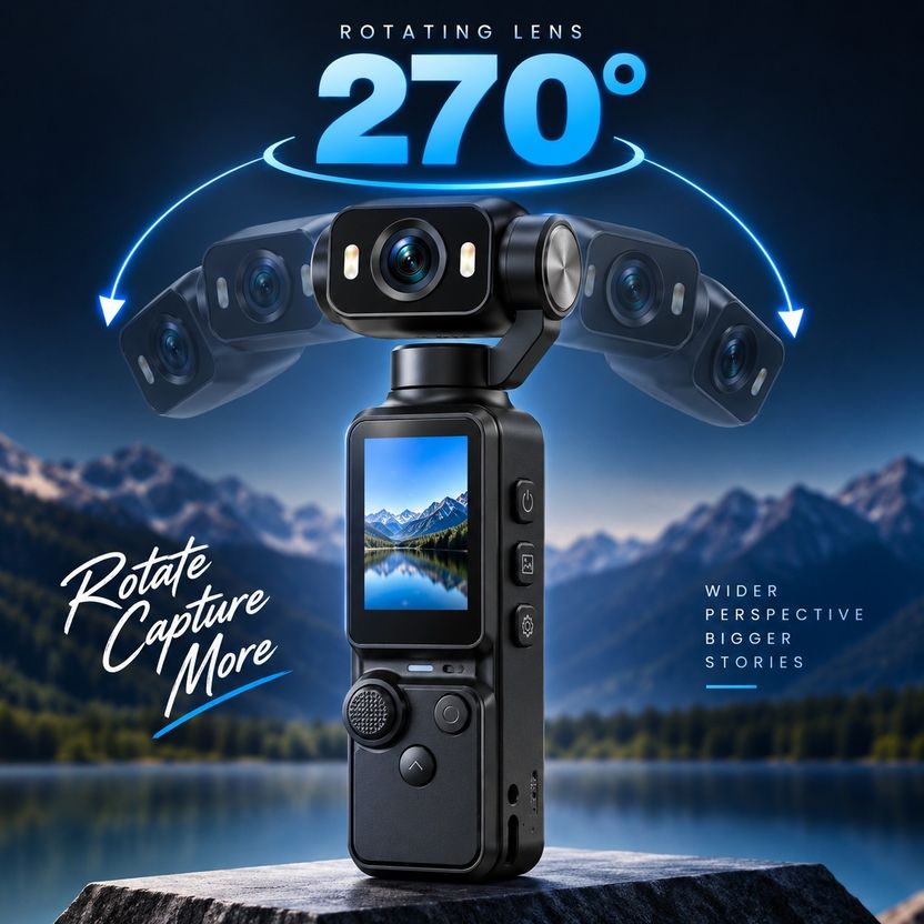 KETECH POCKET CAMERA 270° Rotating Lens - Image 1