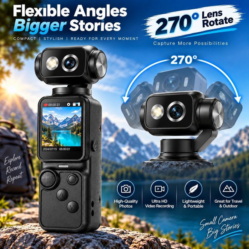 KETECH POCKET CAMERA 270° Rotating Lens - Image 2