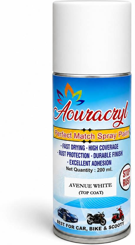 AOURACRYL Spray Paint Avenue White(RC Colour Name) for Tata Altroz Cars-200ml(Pack of 1), White Spray Paint 225 ml
