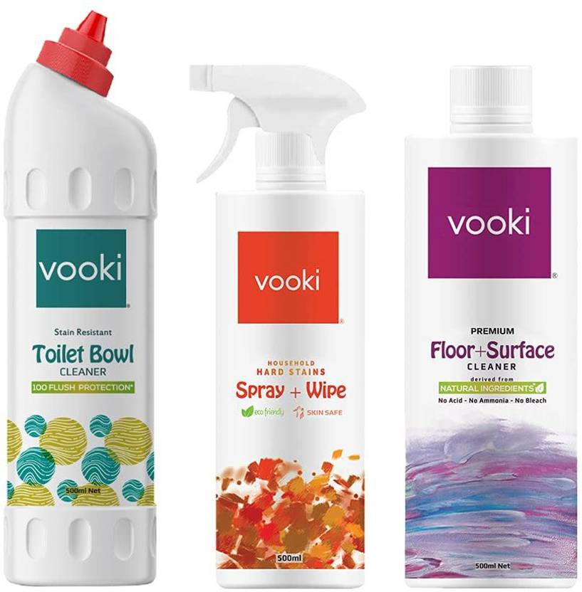 vooki Hard Stain Removal Spray, Floor Surface Cleaner, Toilet Bowl