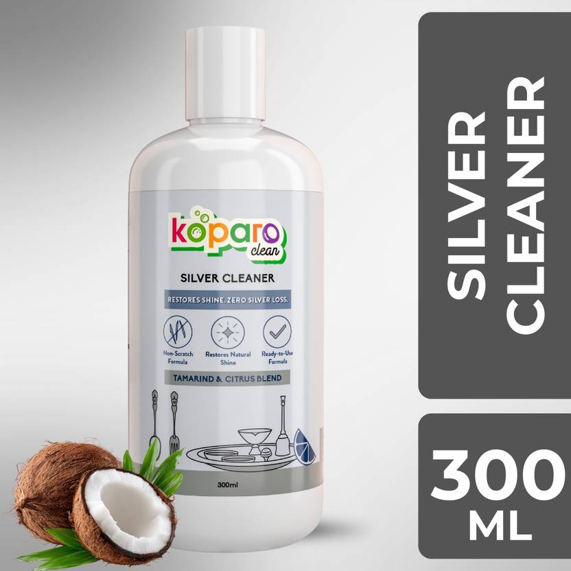 Koparo Silver Cleaner Liquid |Tarnish Remover| No-Loss Formula for Jewellery & Utensils Stain Remover
