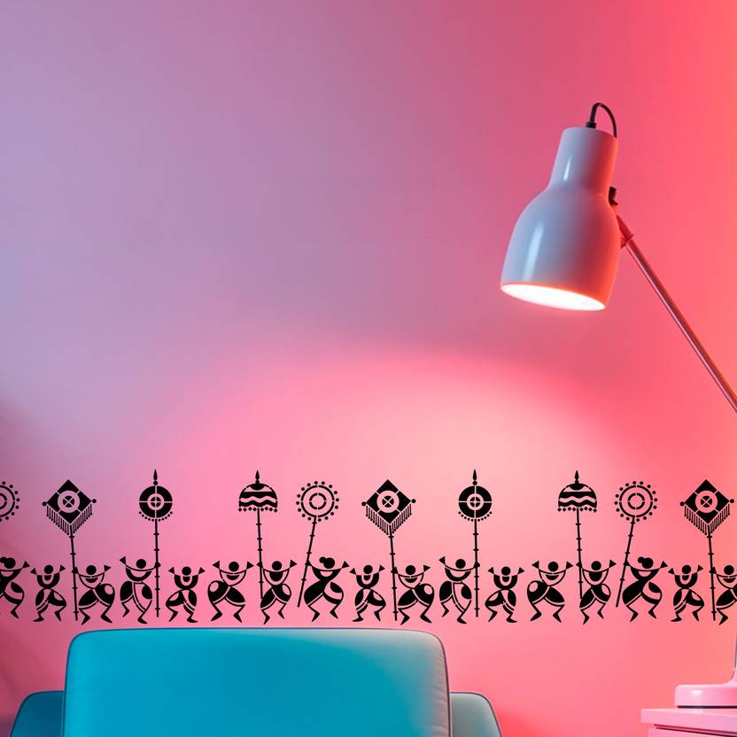 JAZZIKA Decor Stencils for wall painting (Size:- 16X24 Inch) TRADITIONAL THEME:- Warli Folk Print DIY Reusable Design Ideal For Living Room, Bedroom, Studio, Entrance & Office Decoration Modern Art Wall Stencil