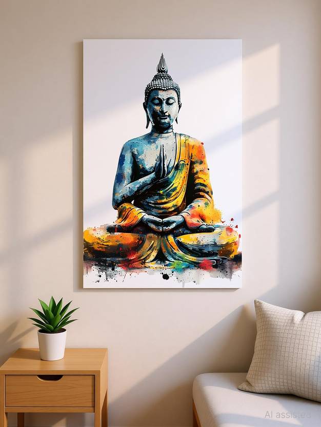 Ajay craft 70 cm spiritual buddha Amazing & trendy home decorative wall sticker Self Adhesive Sticker