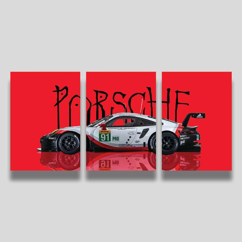 Akkiyaara Premium 911 GT RS Split Poster Set – 3 Panel Wall Art Photographic Paper