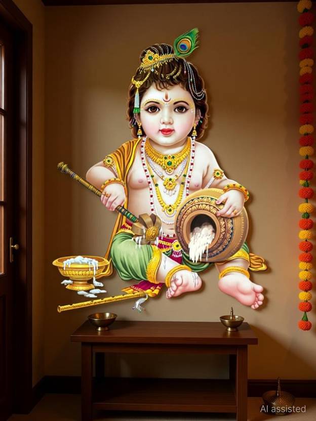 RANGOLI 70 cm Latest God Stickers For Home Self Adhesive Sticker
