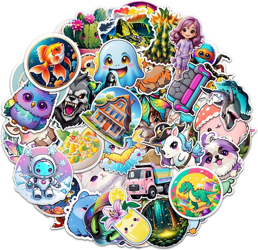 ClassyParadise 5.5 cm Cute Alien Hero Vinyl Sticker for Laptops Bottles Journals and Backpacks Self Adhesive Sticker