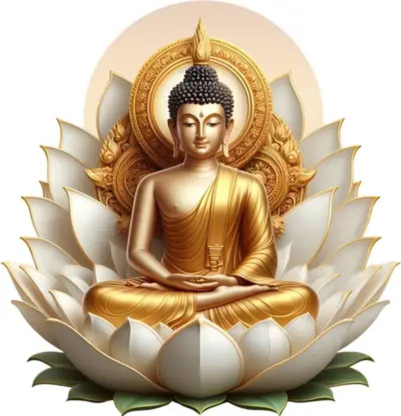 Ajay craft 47.5 cm Buddha ji wall sticker PVC vinyl (50x50) Self Adhesive Sticker