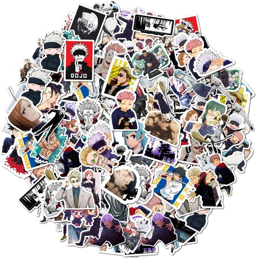 ClassyParadise 375.62 cm Jujutsu Kaisen Sticker Pack with Gojo Sukuna Yuji for Creative Decoration Reusable Sticker