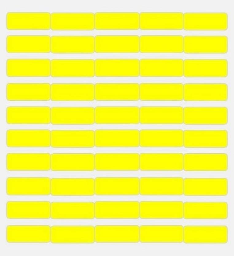 BlackDreams 2 cm Plain Small Blank Label (20mmx10mm) for General Use - Yellow - Pack of - 500 Self Adhesive Sticker