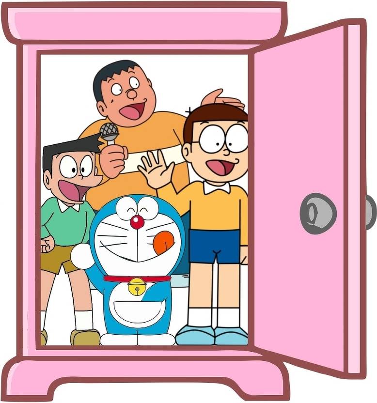 Jump up 36 cm Cartoon Doreamon, Nobita, Gian, Sunio , wall sticker. Self Adhesive Sticker