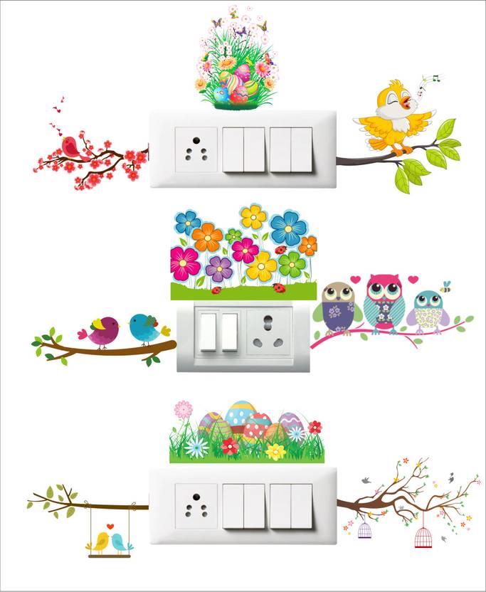 Aquire International 46 cm Switch Board Sticker & Wall Sticker size 32 cm x 46 cm Self Adhesive Sticker