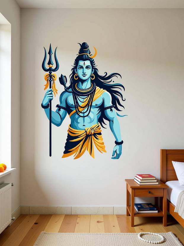 COLOURED WINGS 60 cm Shiv Ji Designs of Wall Stickers for Living Room, Bedroom and Home Decoration Self Adhesive Sticker
