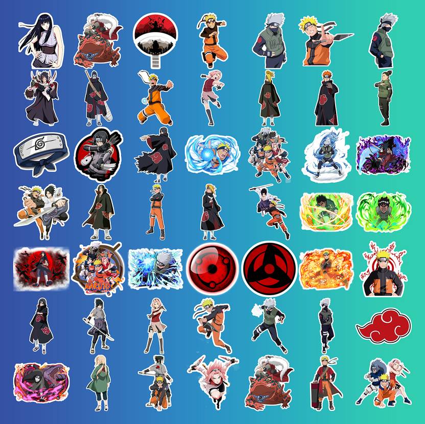 ClassyParadise 3.62 cm Naruto Anime Stickers Ninja Action Character Collection Reusable Sticker
