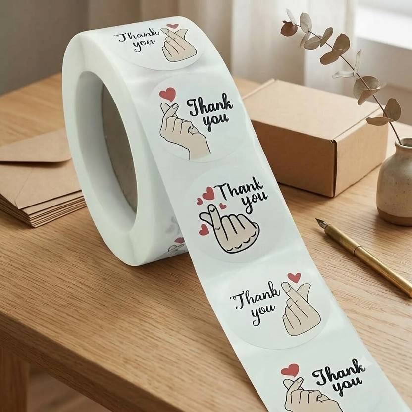 Abstract 1 inch Thank You Stickers Round Thank You Stickers Self Adhesive Sticker Self Adhesive Sticker