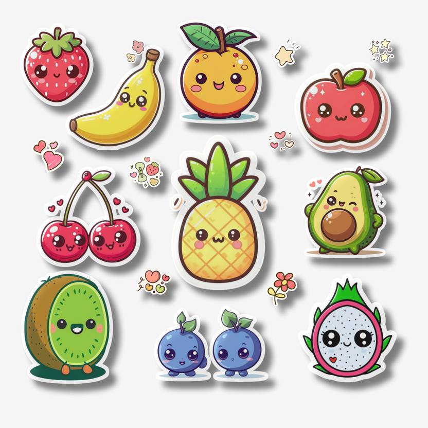 Shortbread 14 cm Cute Fruit Self Adhesive Sticker