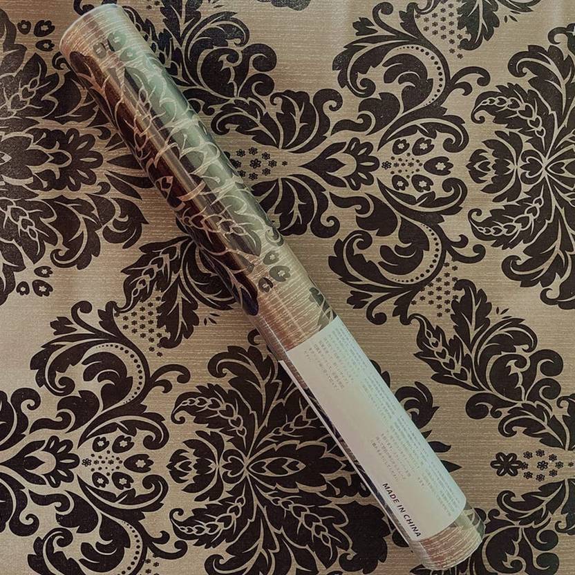 NuWallpaper 500 cm European Classic Black Brown Damask Embossed