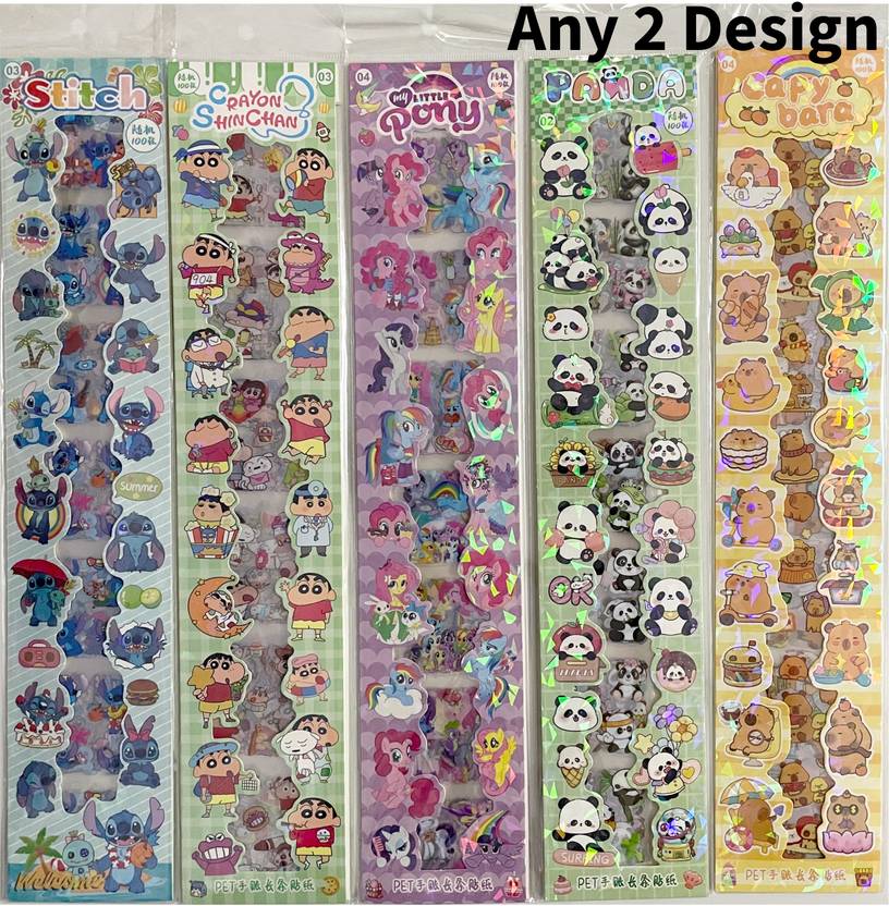 Aethra 38 inch Cartoon Stickers Set for Kids | Waterproof PET Transparent & DIY Craft Stickers Removable Sticker