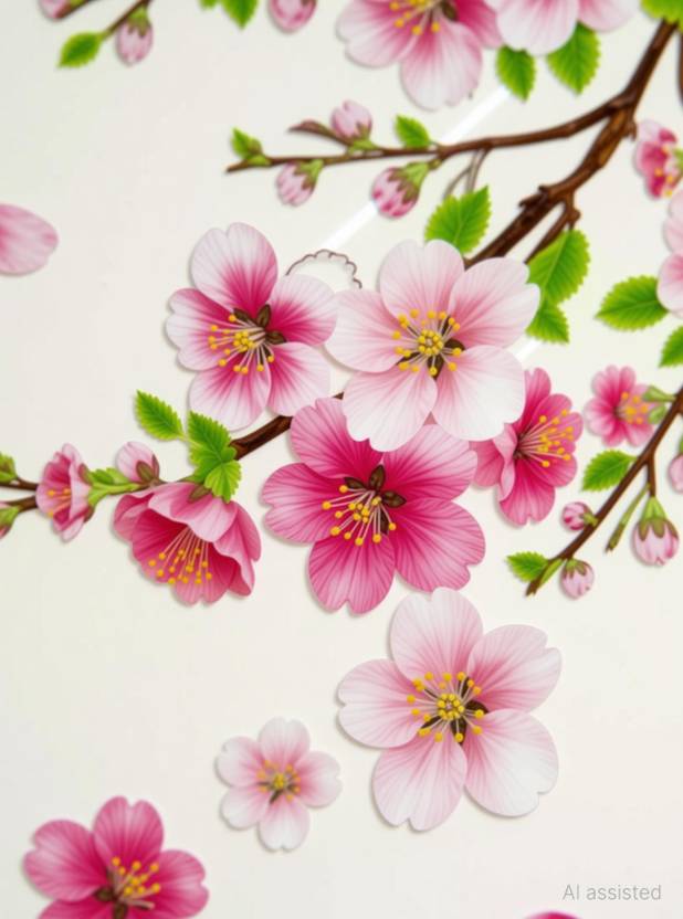crystalsign 75 cm Wall Stickers Flowers TV Background Branch LED LCD Living Area Decoration_S Self Adhesive Sticker
