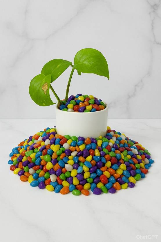SHOORAAY MST-07 Micro Pebbles – Multicolor Decorative Stones for Home, Outdoor Decoration Painted Oval Marble Pebbles
