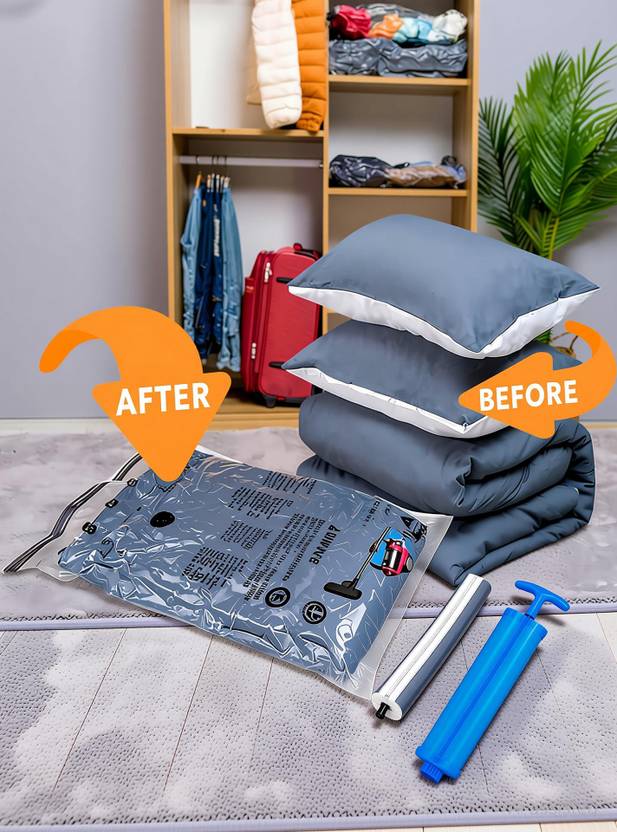 Beyoco 4 SMALL WITH MANUAL PUMP Travel Storage Vacuum Bags Travel Storage Vacuum Bags