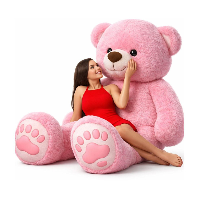 vtb retail stuffed toys 4 feet pink teddy bear / high quality / love teddy For girls valentine & Anniversary gift / cute and soft teddy bear -122 cm (Pink) - 48 inch - stuffed toys 4 feet pink teddy bear / high quality / love teddy For girls valenti