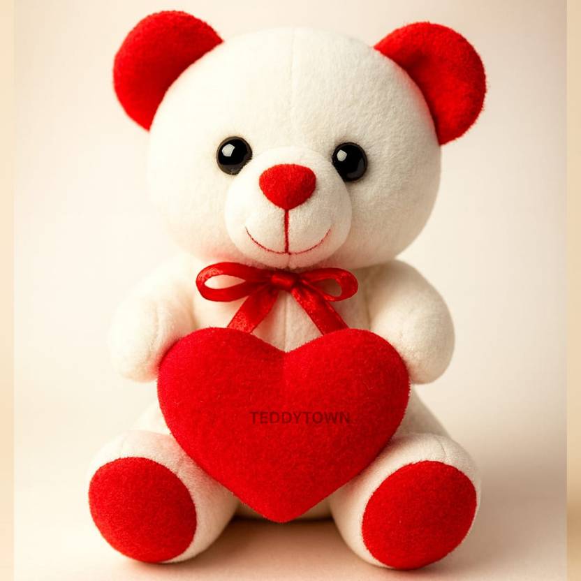 TEDDY TOWN Teddy with Heart Bear 16cm, with Love.Best for Gifting Purpose for Your Loved Once.(JUST FOR YOU) - 16 cm