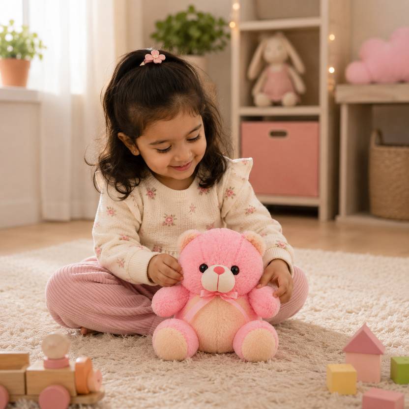 beketo Pink Teddy Bear Soft Toy for Kids – Cute Hugging Teddy for Girls & Boys  - 32 cm