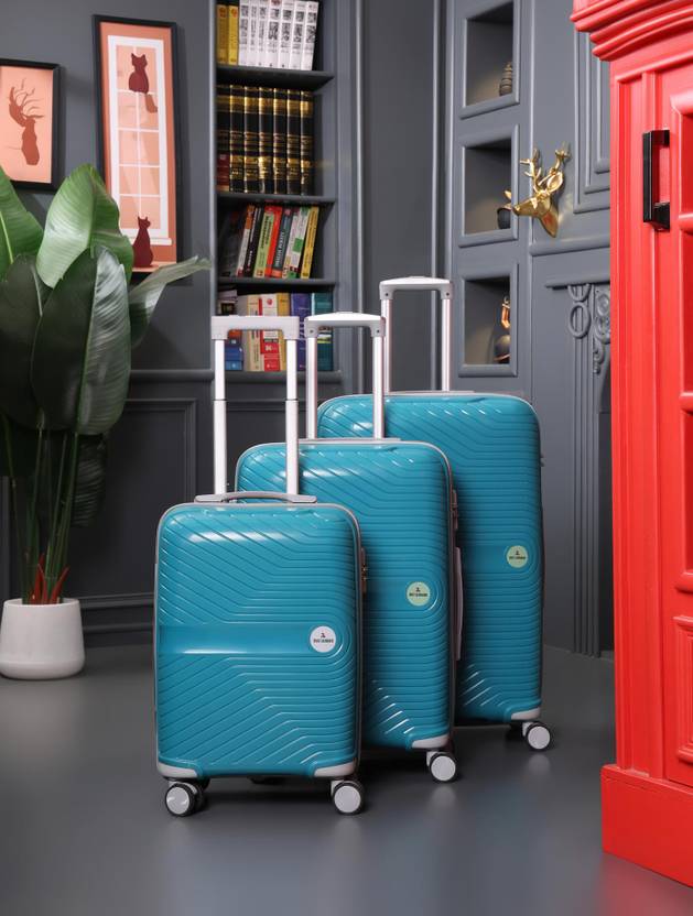 LOUIS POLO VeeZoom Textured Trolley Suitcase Set of