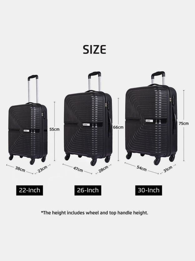 SAFARI Eclipse 55 22 inch Black Cabin Suitcase 4 Wheels - Image 10