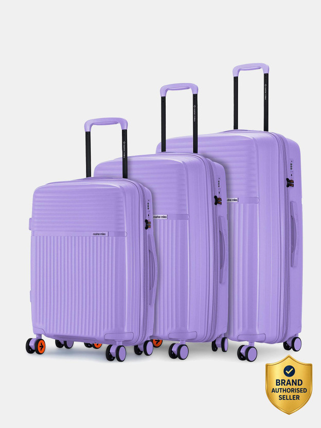 Click to enlarge NASHER MILES Krabi Expander Hardside Polypropylene Pastel Purple Trolley Bag (55,65&75cm) Expandable Cabin & Check-in Set 8 Wheels - 28 inch Pastel Purple - Price in India