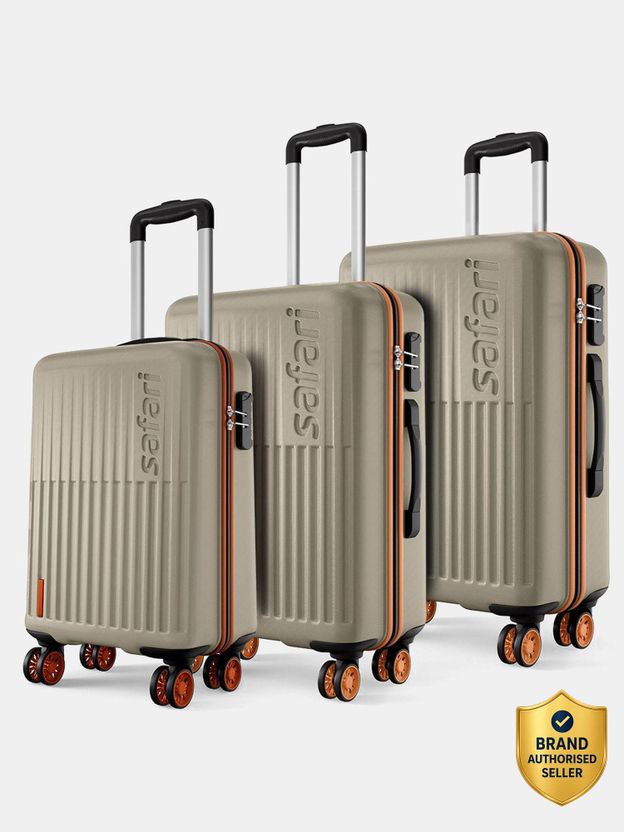 SAFARI ASTRA NEO 30 inch Champagne Luggage Set Pack of 8 - Image 1