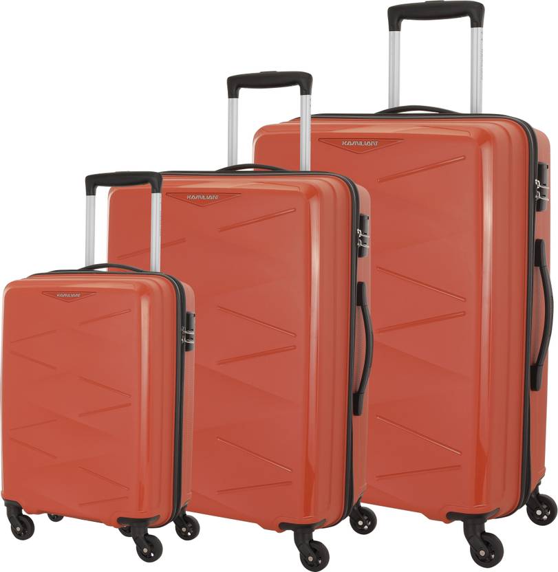 Kamiliant by American Tourister Hard Body Set of 3 Luggage 4 Wheels - TRIPRISM 3 (Small 55cm| Medium 68cm | Large 78cm) - Brown